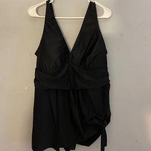 Torrid Black Swim Dress with Tie Detail